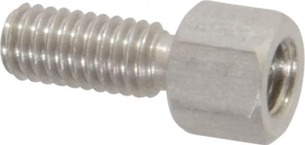 Electro Hardware - M4x0.70, 14.53mm OAL, 6mm Across Flats, Stainless Steel Hex Male/Female Circuit Board Standoffs - 11.1mm Thread Depth, 5mm Body Length, Uncoated - Exact Tooling