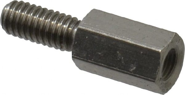 Electro Hardware - M4x0.70, 19.53mm OAL, 6mm Across Flats, Stainless Steel Hex Male/Female Circuit Board Standoffs - 11.1mm Thread Depth, 10mm Body Length, Uncoated - Exact Tooling