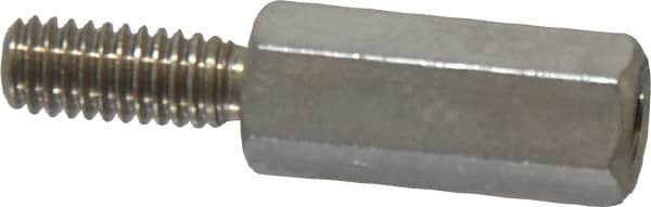 Electro Hardware - M4x0.70, 24.53mm OAL, 6mm Across Flats, Stainless Steel Hex Male/Female Circuit Board Standoffs - 11.1mm Thread Depth, 15mm Body Length, Uncoated - Exact Tooling