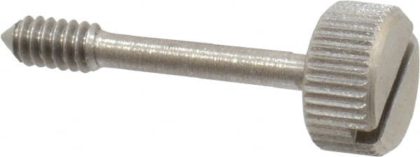 Electro Hardware - Slotted Drive #6-32 UNC 29/32" Length Under Head Captive Screw - 18-8 Stainless Steel, 3/8" Head Diam, 3/16" Head Height, Uncoated - Exact Tooling