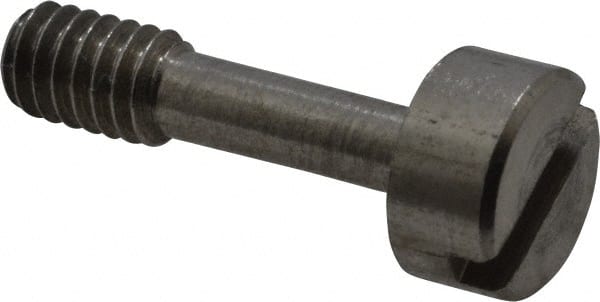 Electro Hardware - Slotted Drive #8-32 UNC 21/32" Length Under Head Captive Screw - 18-8 Stainless Steel, 5/16" Head Diam, 5/32" Head Height, Uncoated - Exact Tooling