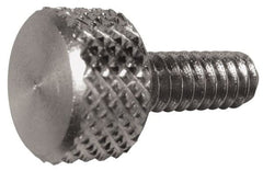 Electro Hardware - #6-32 Knurled Shoulderless Grade 303 Stainless Steel Thumb Screw - 5/8" OAL, 5/16" Head Diam x 3/16" Head Height, Uncoated - Exact Tooling