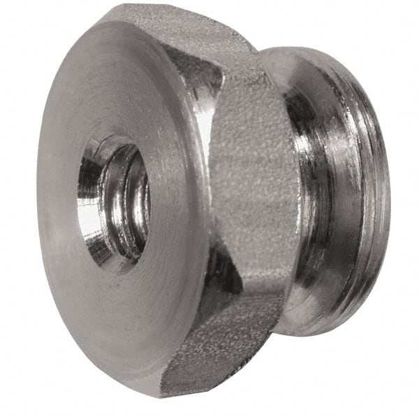 Electro Hardware - #10-24 UNC Thread, Uncoated, Grade 303 Stainless Steel Hex Thumb Nut - 11/32" Overall Height, 1/2" Head Diam - Exact Tooling