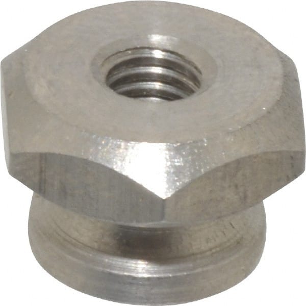 Electro Hardware - #10-32 UNF Thread, Uncoated, Grade 303 Stainless Steel Hex Thumb Nut - 11/32" Overall Height, 1/2" Head Diam - Exact Tooling