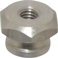 Electro Hardware - #10-32 UNF Thread, Uncoated, Grade 303 Stainless Steel Hex Thumb Nut - 11/32" Overall Height, 1/2" Head Diam - Exact Tooling
