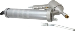 PRO-LUBE - 4,800 Max psi, Rigid Air-Operated Grease Gun - 14 oz (Cartridge) Capacity, 1/8 Thread Outlet, 40 Strokes per oz, Bulk, Cartridge, Filler Pump & Suction Fill, Includes 4 Jaw Coupler - Exact Tooling