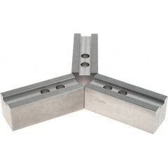 Abbott Workholding Products - 1.5mm x 60° Serrated Attachment, Square Soft Lathe Chuck Jaw - 3 Jaws, Steel, 1.1811" Btw Mount Hole Ctrs, 5-1/2" Long x 2" Wide x 2" High, 0.8268" Groove, 0.6299" & 16mm Fastener - Exact Tooling