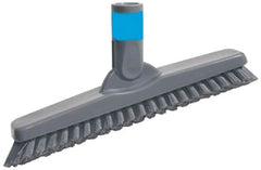 Unger - 1" Bristle Length, Polypropylene Scrub Brush - 9-1/2" OAL, Straight Handle, Gray, Plastic Block - Exact Tooling