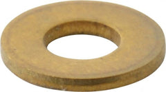 Value Collection - #4 Screw, Brass Standard Flat Washer - 0.12" ID x 0.281" OD, 0.025" Thick, Plain Finish - Exact Tooling