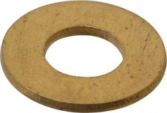 Value Collection - #10 Screw, Brass Standard Flat Washer - 0.2" ID x 0.437" OD, 0.036" Thick, Plain Finish - Exact Tooling