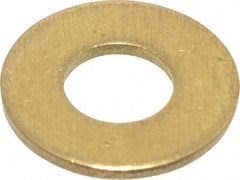 Value Collection - #12 Screw, Brass Standard Flat Washer - 0.228" ID x 1/2" OD, 0.04" Thick, Plain Finish - Exact Tooling