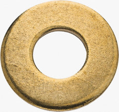 Value Collection - 5/16" Screw, Brass Standard Flat Washer - 0.34" ID x 3/4" OD, 0.062" Thick, Plain Finish - Exact Tooling