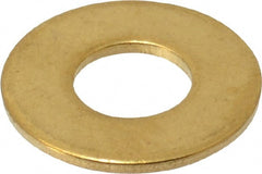 Value Collection - 3/8" Screw, Brass Standard Flat Washer - 0.392" ID x 7/8" OD, 0.062" Thick, Plain Finish - Exact Tooling