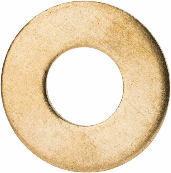 Value Collection - 7/16" Screw, Brass Standard Flat Washer - 0.531" ID x 1-1/4" OD, 0.081" Thick, Plain Finish - Exact Tooling