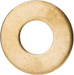 Value Collection - 7/16" Screw, Brass Standard Flat Washer - 0.531" ID x 1-1/4" OD, 0.081" Thick, Plain Finish - Exact Tooling