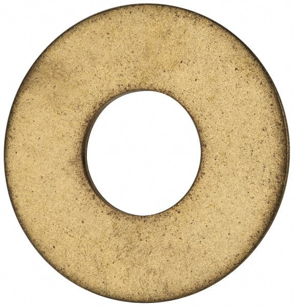 Value Collection - 7/8" Screw, Brass Standard Flat Washer - 0.937" ID x 2-1/4" OD, 0.128" Thick, Plain Finish - Exact Tooling