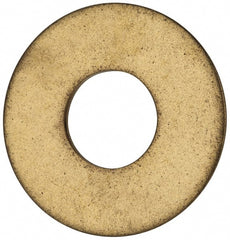 Value Collection - 7/8" Screw, Brass Standard Flat Washer - 0.937" ID x 2-1/4" OD, 0.128" Thick, Plain Finish - Exact Tooling