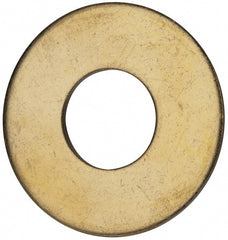 Value Collection - 1" Screw, Brass Standard Flat Washer - 1.062" ID x 2-1/2" OD, 0.144" Thick, Plain Finish - Exact Tooling