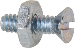 Value Collection - #6-32 UNC, 1/2" OAL Slotted Drive Machine Screw - Flat Head, Grade 2 Steel, Zinc-Plated Finish, Without Washer - Exact Tooling