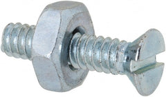 Value Collection - #6-32 UNC, 5/8" OAL Slotted Drive Machine Screw - Flat Head, Grade 2 Steel, Zinc-Plated Finish, Without Washer - Exact Tooling