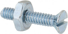 Value Collection - #6-32 UNC, 3/4" OAL Slotted Drive Machine Screw - Flat Head, Grade 2 Steel, Zinc-Plated Finish, Without Washer - Exact Tooling