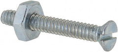 Value Collection - #6-32 UNC, 1" OAL Slotted Drive Machine Screw - Flat Head, Grade 2 Steel, Zinc-Plated Finish, Without Washer - Exact Tooling
