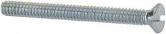Value Collection - #6-32 UNC, 1-1/2" OAL Slotted Drive Machine Screw - Flat Head, Grade 2 Steel, Zinc-Plated Finish, Without Washer - Exact Tooling