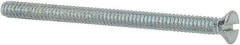 Value Collection - #6-32 UNC, 2" OAL Slotted Drive Machine Screw - Flat Head, Grade 2 Steel, Zinc-Plated Finish, Without Washer - Exact Tooling