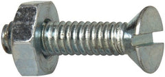 Value Collection - #8-32 UNC, 5/8" OAL Slotted Drive Machine Screw - Flat Head, Grade 2 Steel, Zinc-Plated Finish, Without Washer - Exact Tooling