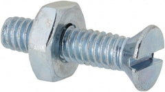 Value Collection - #8-32 UNC, 3/4" OAL Slotted Drive Machine Screw - Flat Head, Grade 2 Steel, Zinc-Plated Finish, Without Washer - Exact Tooling