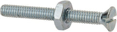 Value Collection - #8-32 UNC, 1-1/2" OAL Slotted Drive Machine Screw - Flat Head, Grade 2 Steel, Zinc-Plated Finish, Without Washer - Exact Tooling