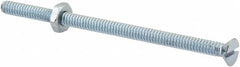 Value Collection - #10-24 UNC, 3-1/2" OAL Slotted Drive Machine Screw - Flat Head, Grade 2 Steel, Zinc-Plated Finish, Without Washer - Exact Tooling