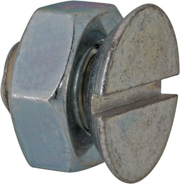 Value Collection - 5/16-18 UNC, 1/2" OAL Slotted Drive Machine Screw - Flat Head, Grade 2 Steel, Zinc-Plated Finish, Without Washer - Exact Tooling