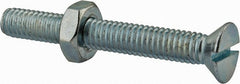 Value Collection - 5/16-18 UNC, 2-1/2" OAL Slotted Drive Machine Screw - Flat Head, Grade 2 Steel, Zinc-Plated Finish, Without Washer - Exact Tooling