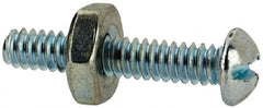 Value Collection - #6-32 UNC, 3/4" Length Under Head Slotted Drive Machine Screw - Round Head, Grade 2 Steel, Zinc-Plated Finish, Without Washer - Exact Tooling