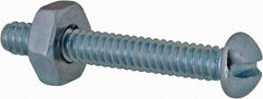 Value Collection - #6-32 UNC, 1" Length Under Head Slotted Drive Machine Screw - Round Head, Grade 2 Steel, Zinc-Plated Finish, Without Washer - Exact Tooling