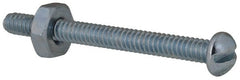 Value Collection - #6-32 UNC, 1-1/2" Length Under Head Slotted Drive Machine Screw - Round Head, Grade 2 Steel, Zinc-Plated Finish, Without Washer - Exact Tooling
