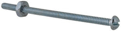 Value Collection - #6-32 UNC, 2-1/2" Length Under Head Slotted Drive Machine Screw - Round Head, Grade 2 Steel, Zinc-Plated Finish, Without Washer - Exact Tooling
