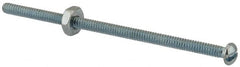 Value Collection - #6-32 UNC, 3" Length Under Head Slotted Drive Machine Screw - Round Head, Grade 2 Steel, Zinc-Plated Finish, Without Washer - Exact Tooling