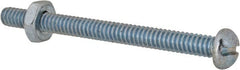 Value Collection - #10-24 UNC, 2-1/4" Length Under Head Slotted Drive Machine Screw - Round Head, Grade 2 Steel, Zinc-Plated Finish, Without Washer - Exact Tooling
