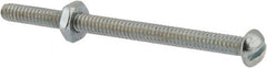 Value Collection - #10-24 UNC, 2-3/4" Length Under Head Slotted Drive Machine Screw - Round Head, Grade 2 Steel, Zinc-Plated Finish, Without Washer - Exact Tooling