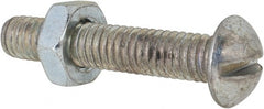 Value Collection - 5/16-18 UNC, 1-3/4" Length Under Head Slotted Drive Machine Screw - Round Head, Grade 2 Steel, Zinc-Plated Finish, Without Washer - Exact Tooling