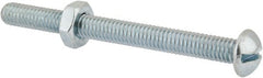 Value Collection - 5/16-18 UNC, 3-1/2" Length Under Head Slotted Drive Machine Screw - Round Head, Grade 2 Steel, Zinc-Plated Finish, Without Washer - Exact Tooling