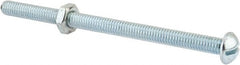Value Collection - 5/16-18 UNC, 5" Length Under Head Slotted Drive Machine Screw - Round Head, Grade 2 Steel, Zinc-Plated Finish, Without Washer - Exact Tooling