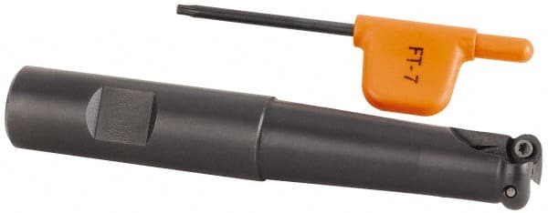 Kennametal - 15.88mm Cutting Diam, 5/8" Shank Diam, 5/8" Max Depth of Cut, Straight Shank Indexable Copy End Mill - 2 Inserts, RD.X 07.. Insert, KDM Toolholder, Through Coolant - Exact Tooling