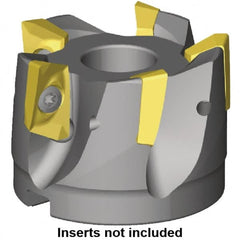 Kennametal - 10 Inserts, 100mm Cut Diam, 32mm Arbor Diam, 14.2mm Max Depth of Cut, Indexable Square-Shoulder Face Mill - 0/90° Lead Angle, 50mm High, ED.T 1404.. Insert Compatibility, Through Coolant, Series Mill 1-14 - Exact Tooling