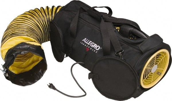 Allegro - 700 CFM, Electrical AC Axial Blower Kit - 8 Inch Inlet/Outlet, 0.25 HP, 115 Max Voltage Rating, 2 Speed - Exact Tooling