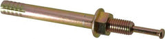 Wej-It - 5/8" Diam, 5/8" Drill, 6" OAL, 1-3/4" Min Embedment Hammer Drive Concrete Anchor - 1018 Iron (Pin)/Steel (Body), Zinc Yellow Dichromate Finish, Hex Nut Head, Hex Drive - Exact Tooling