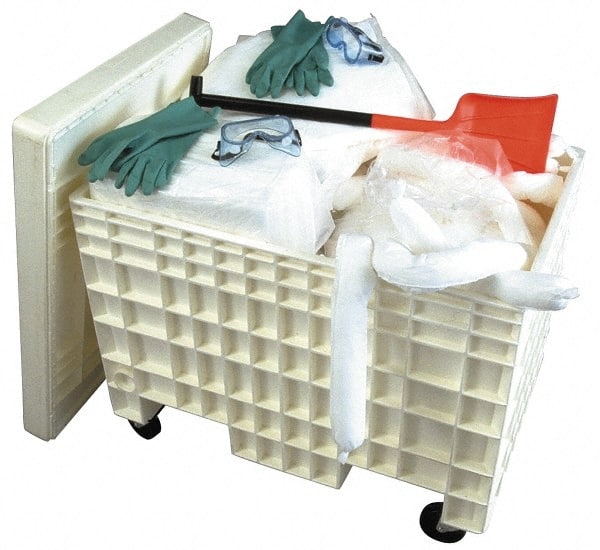 PRO-SAFE - Hazardous Materials Spill Kit - HDPE Mobile Spill Cart - Exact Tooling