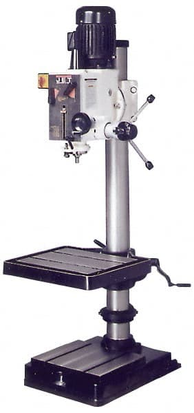 Jet - 20" Swing, Geared Head Drill Press - 12 Speed, 2 hp, Three Phase - Exact Tooling